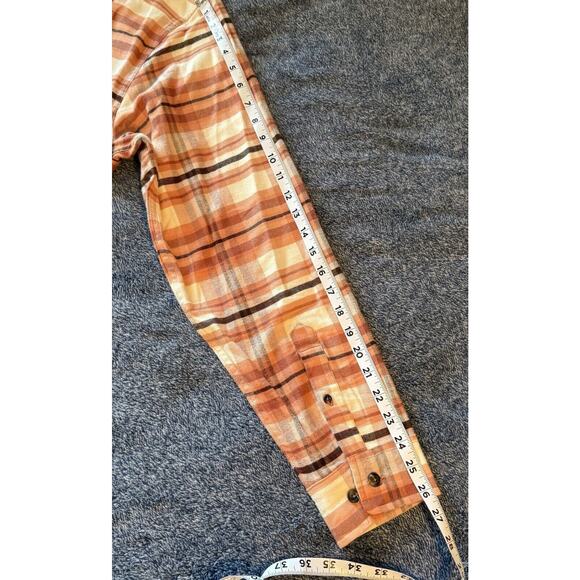 Duck Camp Flannel Shirt Mens 2XL Brown Plaid Button Up Hiking Camping Fishing - Picture 11 of 12